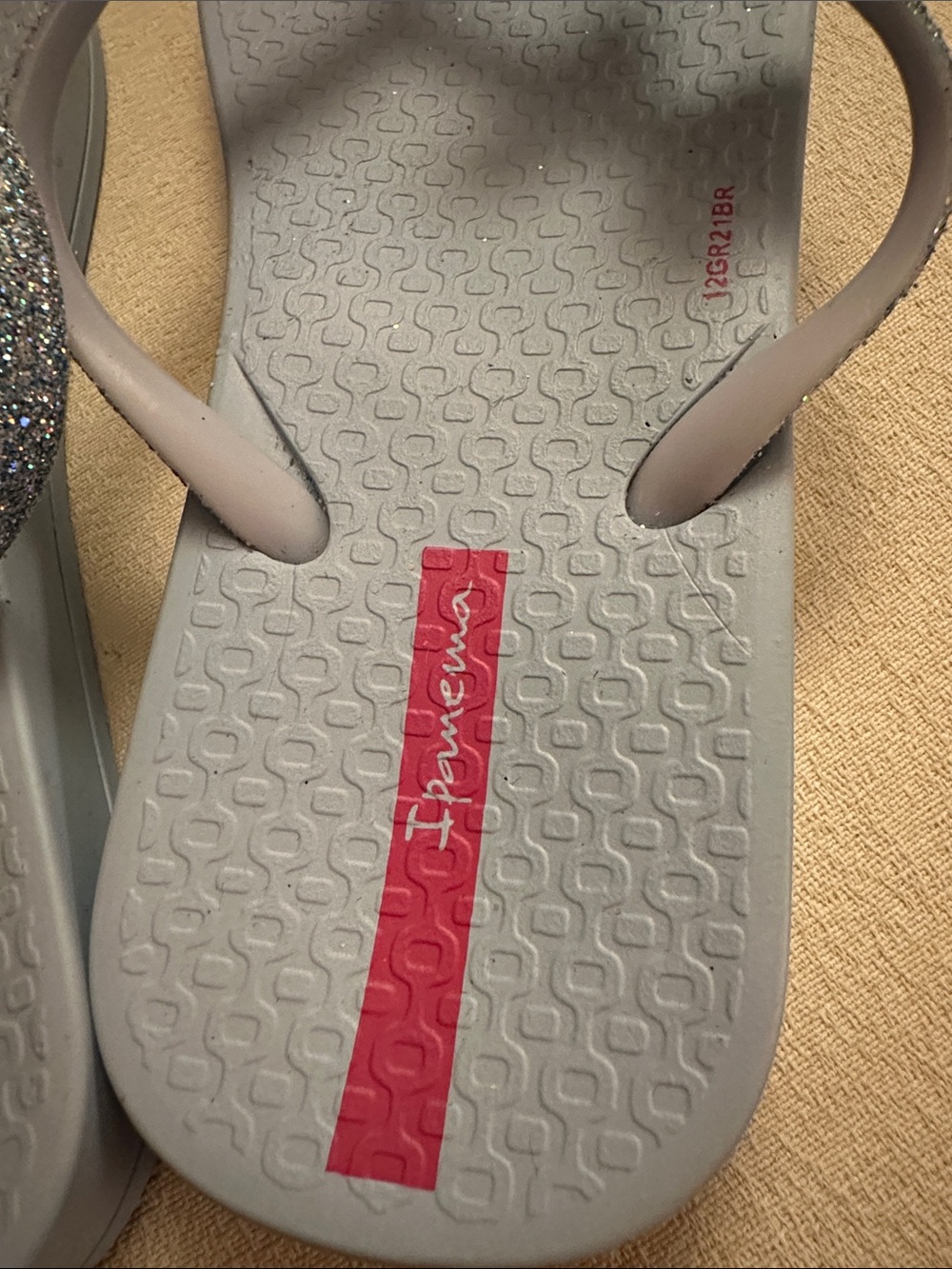 Brand New Size 2 blue glitter flip flops - Picture 3 of 6